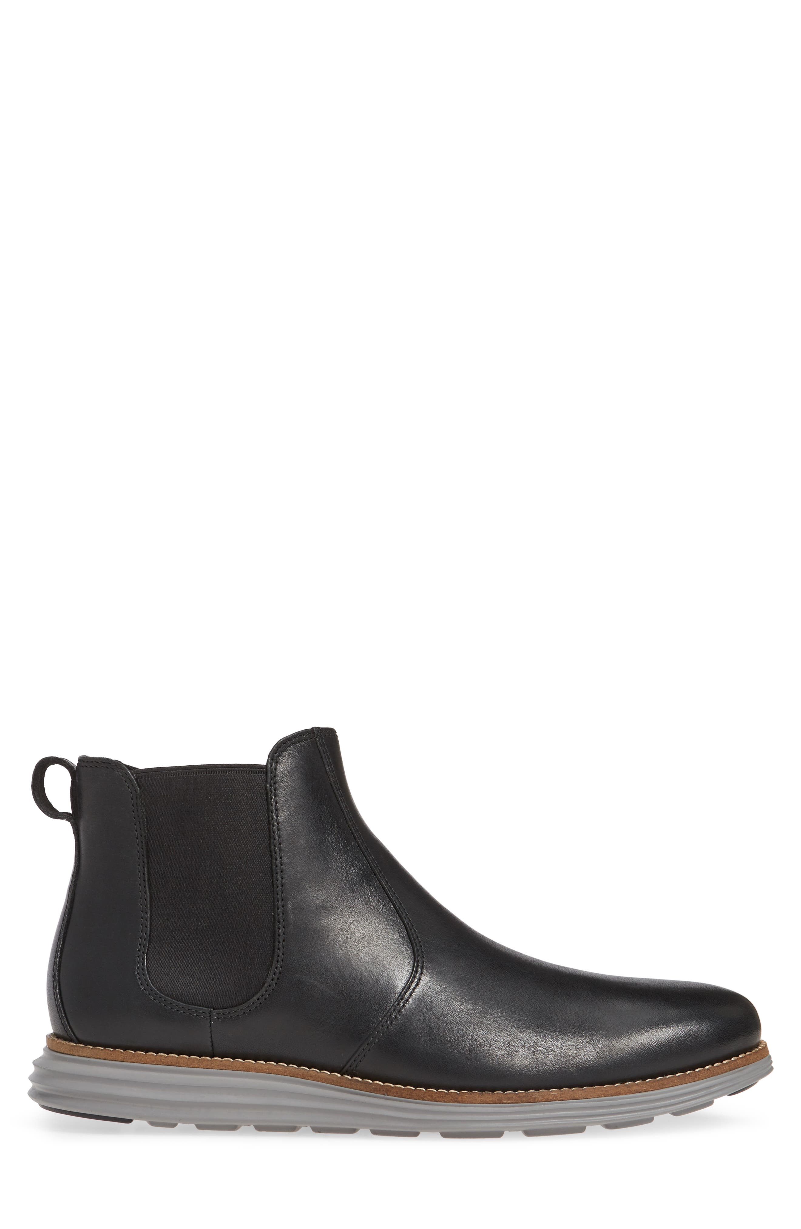 Original Grand Waterproof Chelsea Boot, Alternate, color, BLACK/ IRONSTONE LEATHER