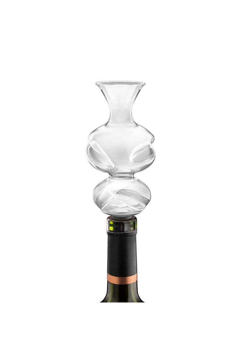 On The Bottle Conundrum Wine Aerator, Glass & BPA-Free Silicone, Alternate, color, Clear