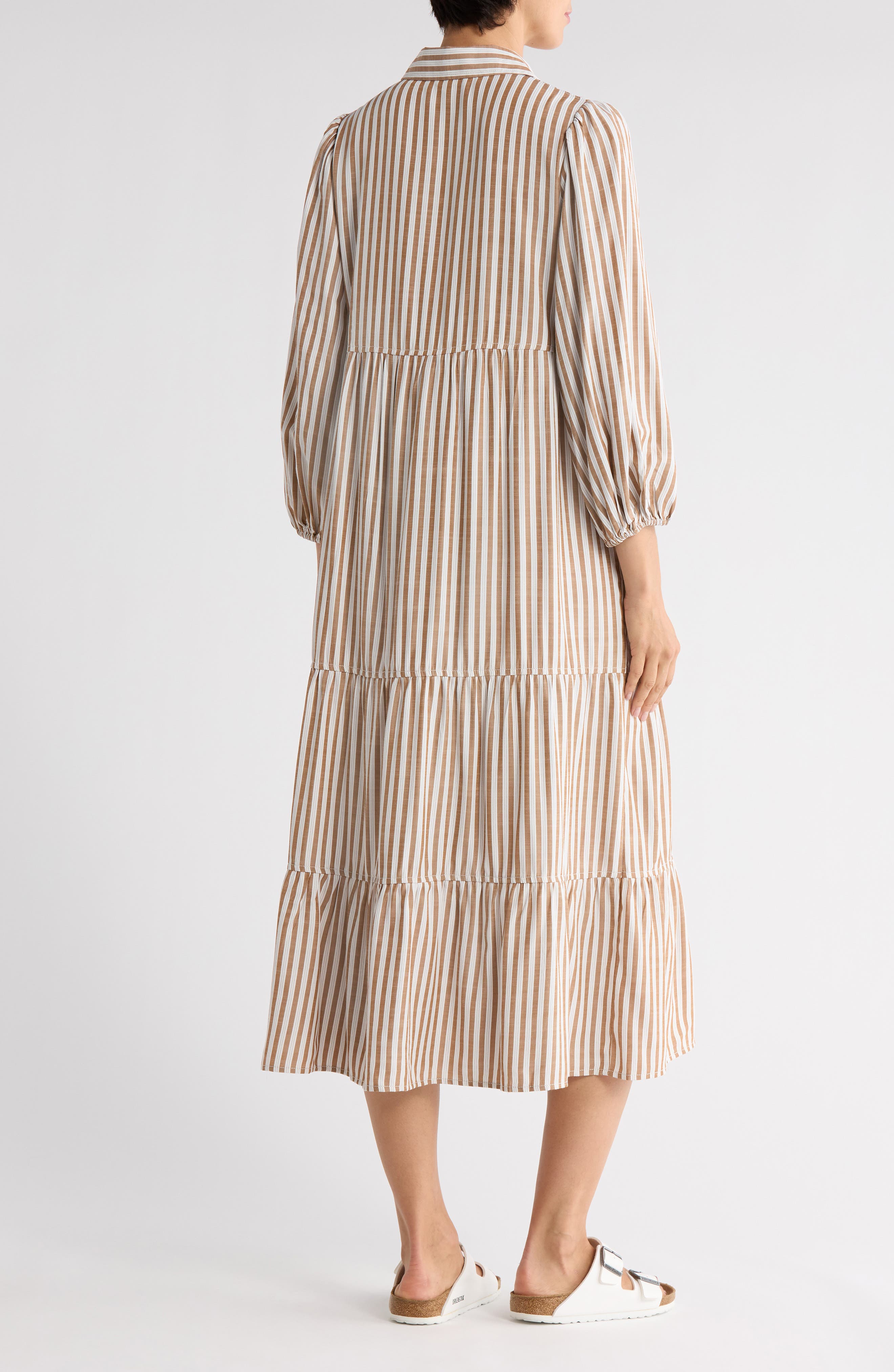 Stripe Tiered Maxi Shirtdress - image 4