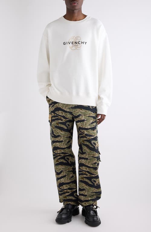 Givenchy Boxy Fit Reverse Logo Graphic Sweatshirt In Off White