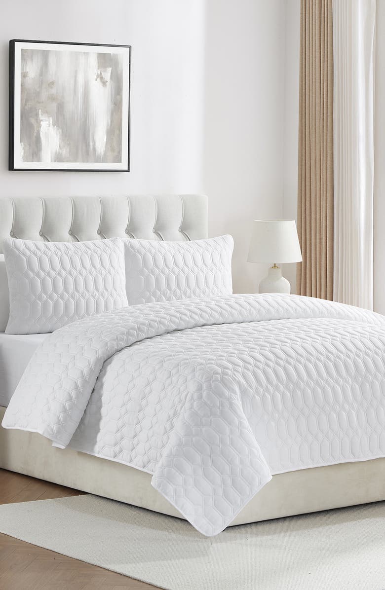 VCNY HOME Diamond 3-Piece Quilt Set, Alternate, color, White