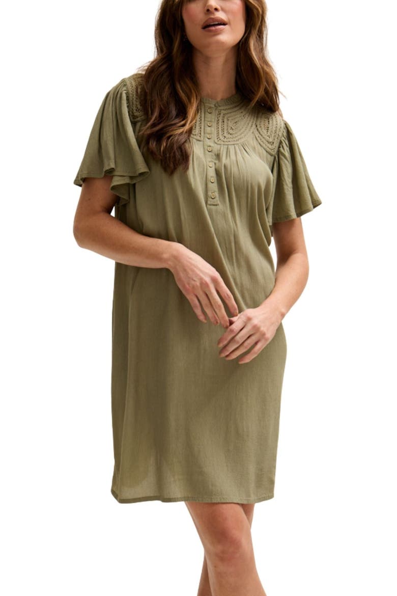 Roma Angel Sleeve Mini Dress, Alternate, color, Green