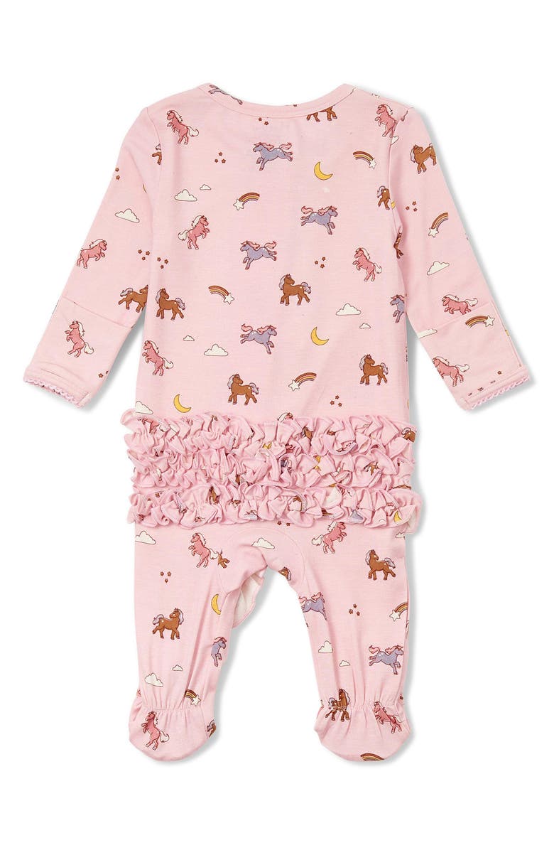Hatley Ponies Ruffle Footie, Alternate, color, Marys Rose
