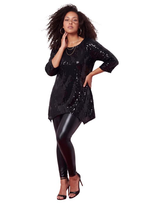 Handkerchief Hem Sequin Tunic