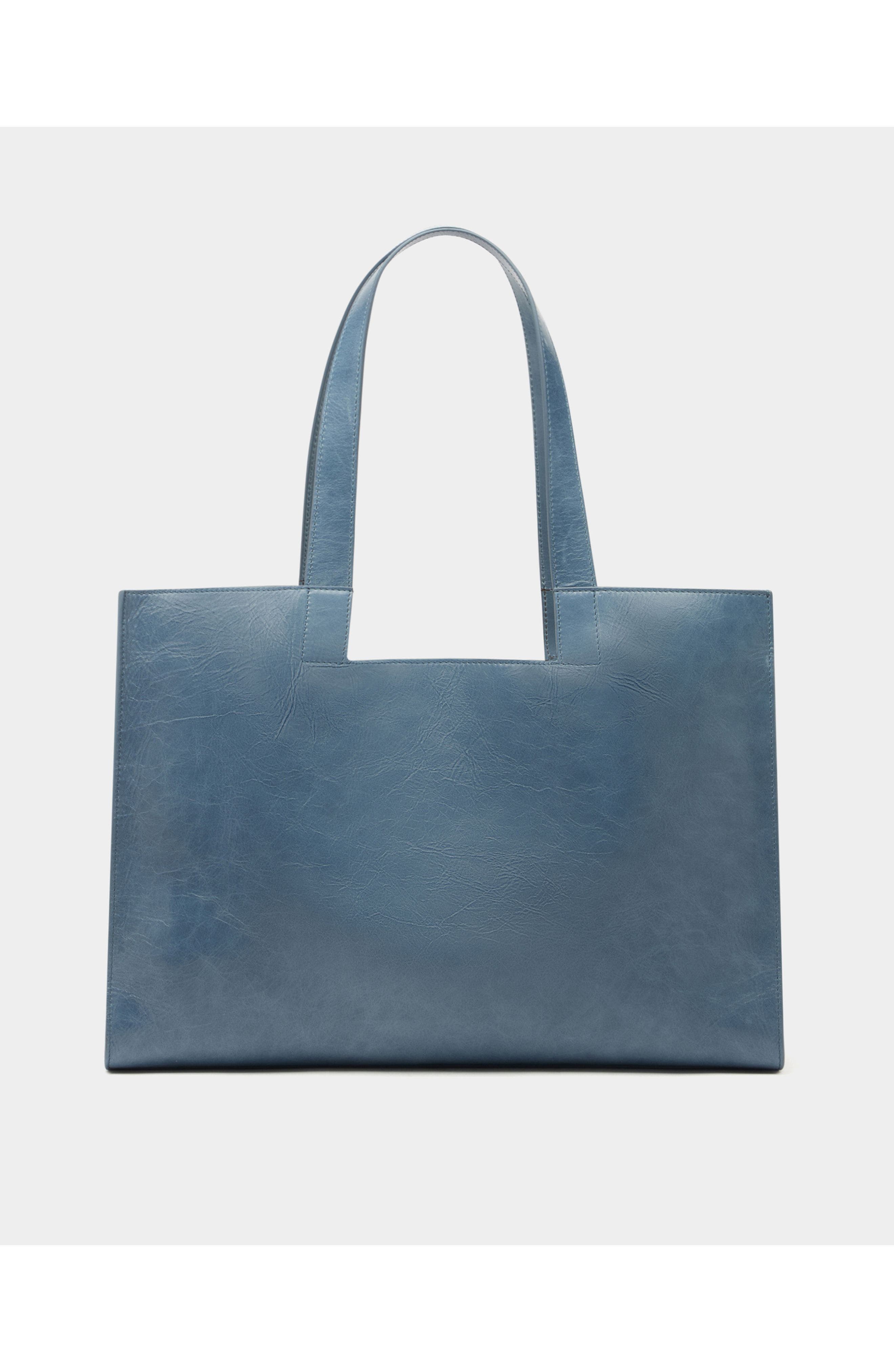 Bally Easy Bally Tote Bag in Plain Leather, Alternate, color, Blue