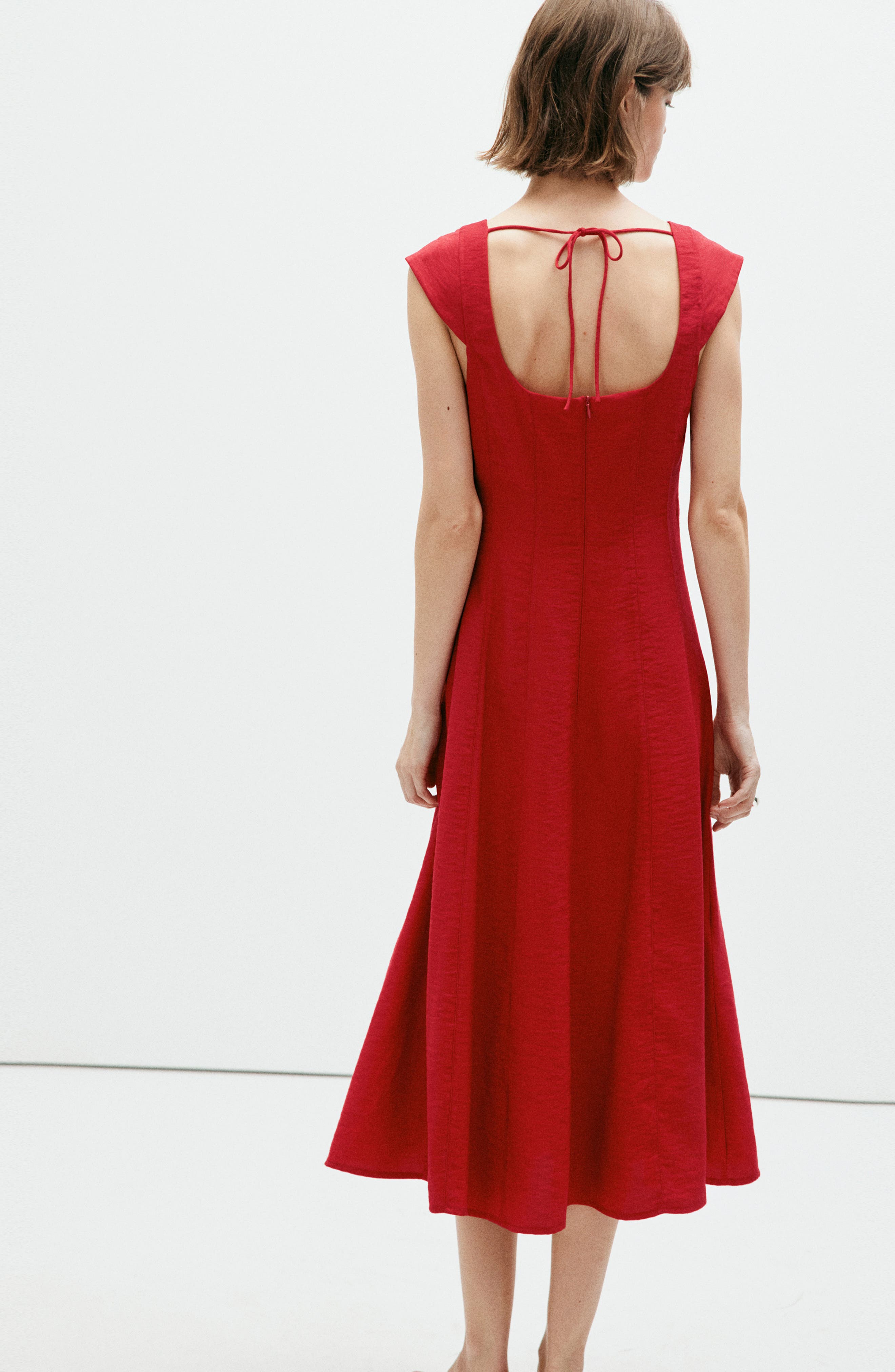 MANGO Bow Back A-Line Dress (Women) | Nordstrom