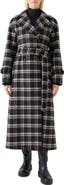 Akris punto Plaid Double Face Wool Blend Trench Coat