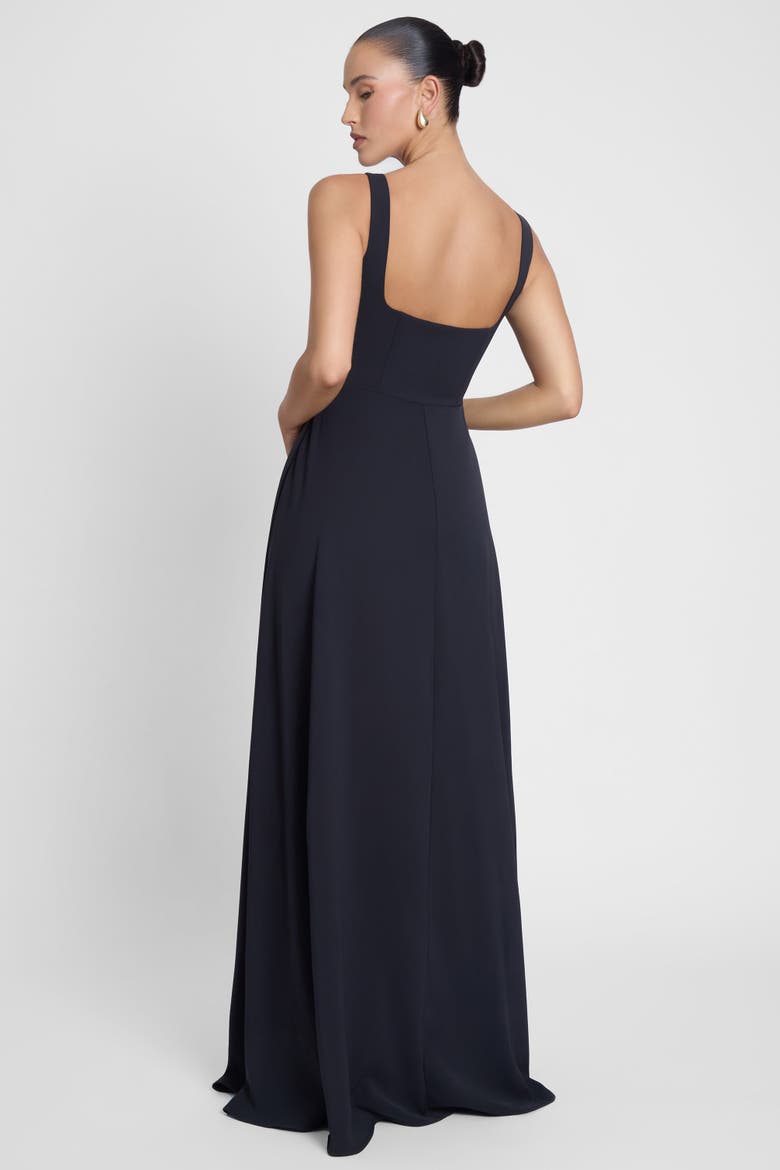 Siren Square Neck Corset Maxi Dress, Alternate, color, Black