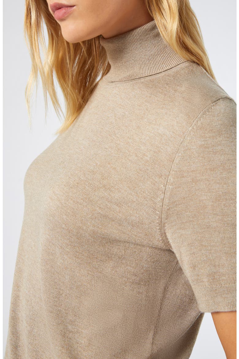 Short Sleeve Turtleneck Sweater, Alternate, color, BEIGE