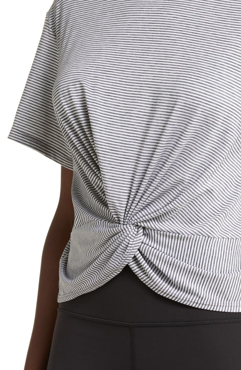Zella Twist Stripe T-Shirt, Alternate, color, White