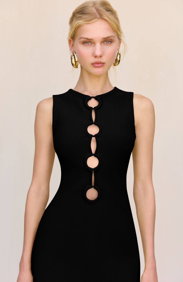 Cult Gaia Hartley Mixed Cutout Minidress, Alternate, color, Black