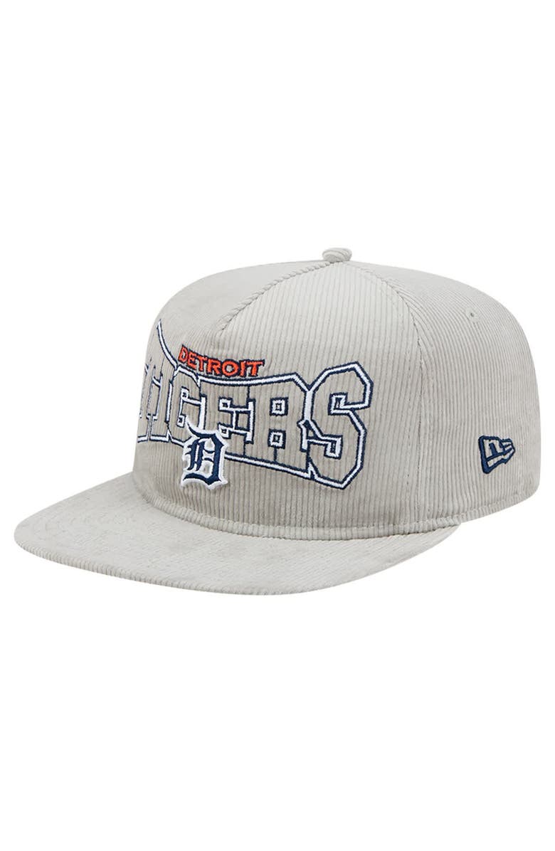 New Era Men's New Era Gray Detroit Tigers Corduroy Golfer Snapback Hat, Main, color, Gray