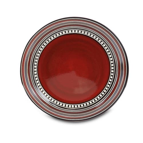 Gibson Cafe Versailles 16 Piece Double Bowl Dinnerware Set In Red