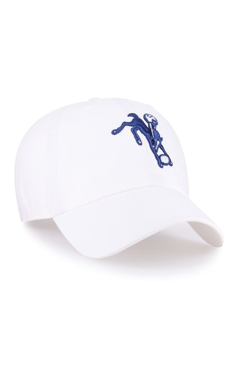 Men's '47 White Indianapolis Colts Historic Logo Clean Up Adjustable Hat, Alternate, color, White