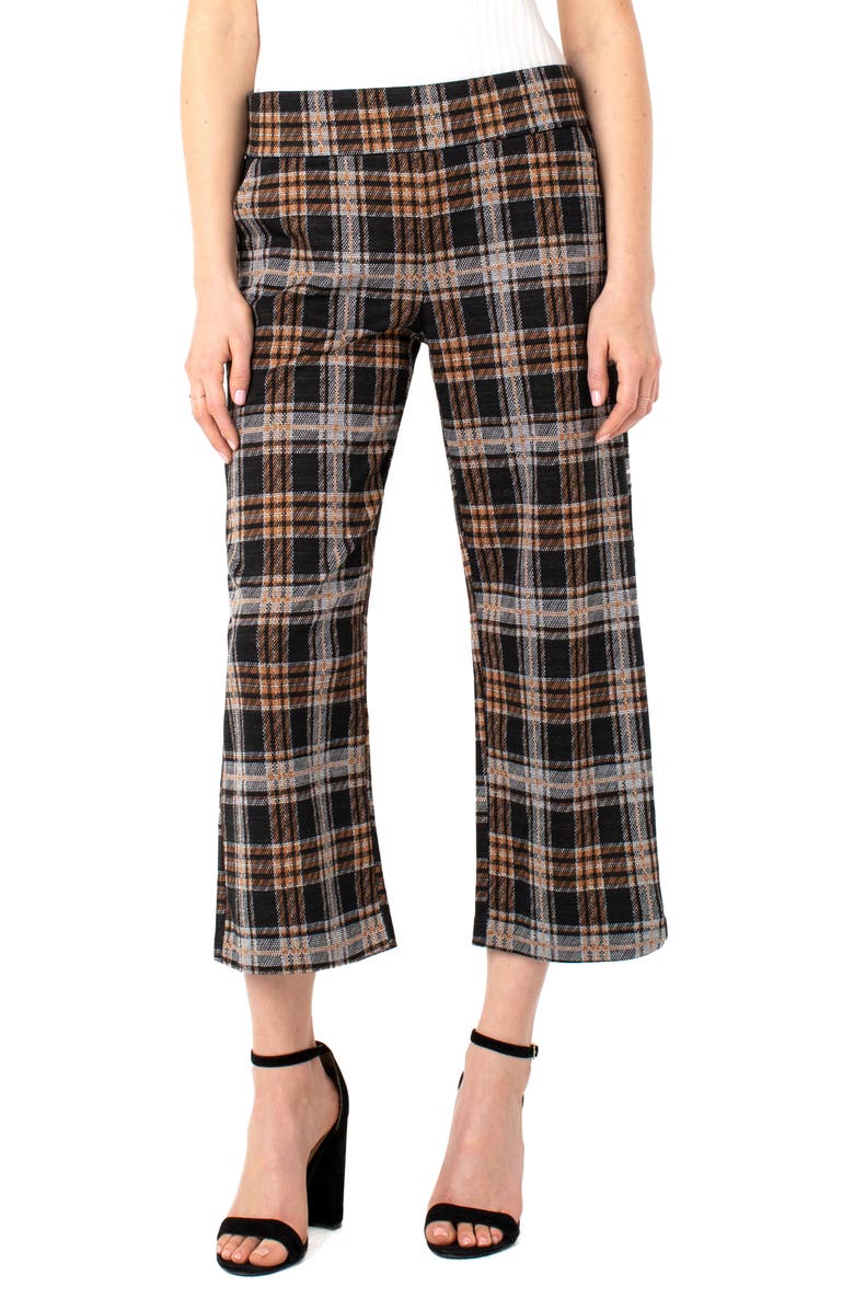 Liverpool Los Angeles Mabel Plaid High Waist Wide Leg Crop Pants, Main, color,