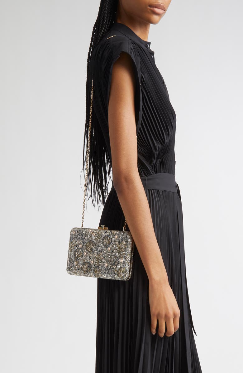 JUDITH LEIBER COUTURE Shelby Slim Slide Clutch, Alternate, color, Champagne Venus Mult