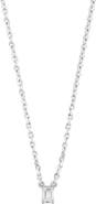 EFFY Sterling Silver Emerald Cut Diamond Pendant Necklace