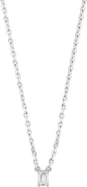 EFFY Sterling Silver Emerald Cut Diamond Pendant Necklace