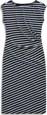 AG Aja Ruched Stripe T-Shirt Midi Dress