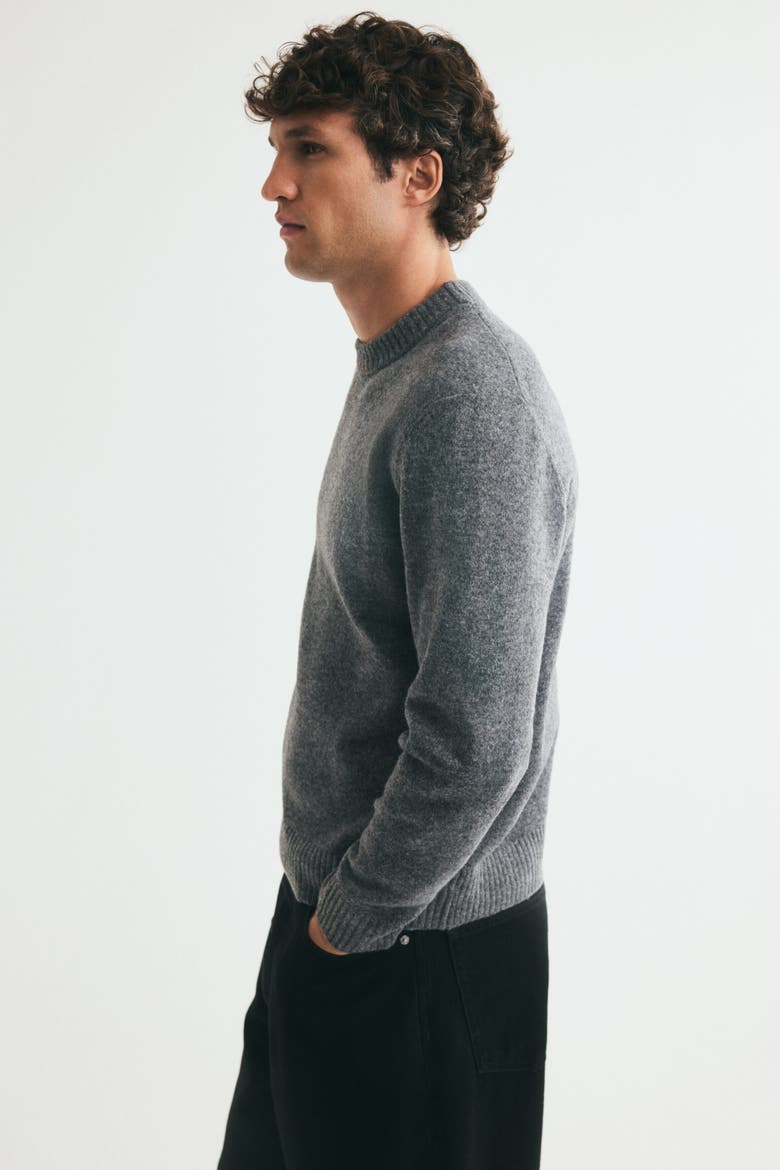 Regular-fit Brushed Sweater, Alternate, color, Dark gray melange