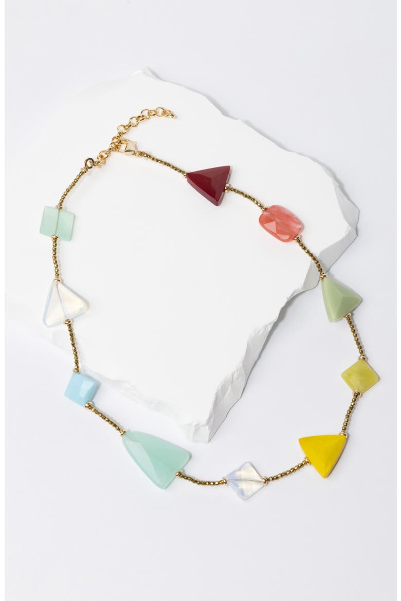 Colorblock Stone Necklace, Alternate, color, MULTI