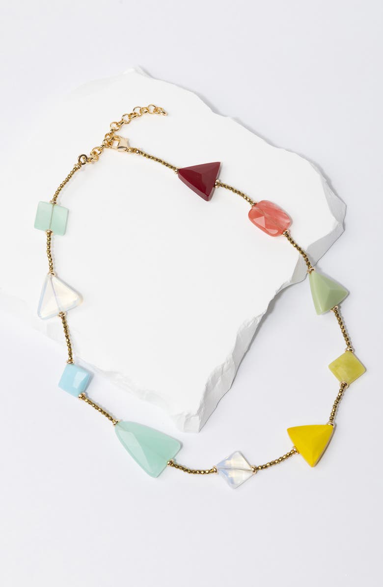SAACHI Colorblock Stone Necklace, Alternate, color,