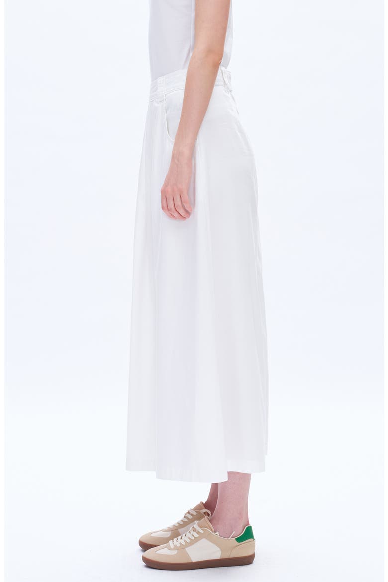 Pleated Denim Midi skirt, Alternate, color, WHITE