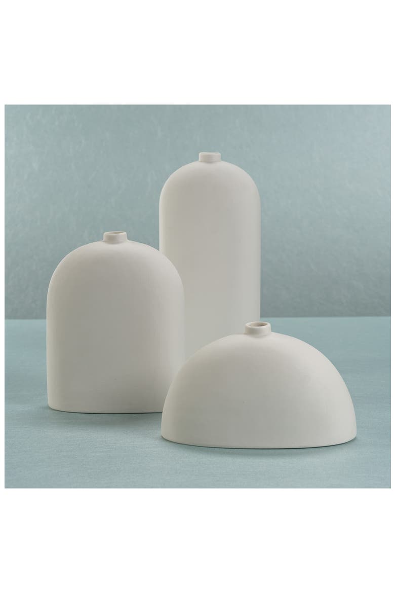 Lucca Arched Porcelain Vase, Alternate, color, WHITE
