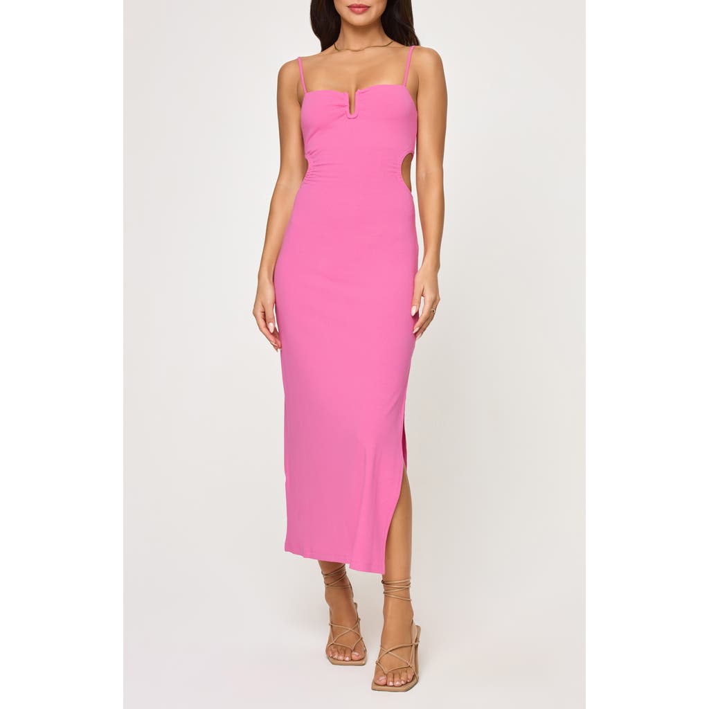 L*space Lspace Cameron Cutout Rib Cover-up Midi Dress In Bubblegum Pink