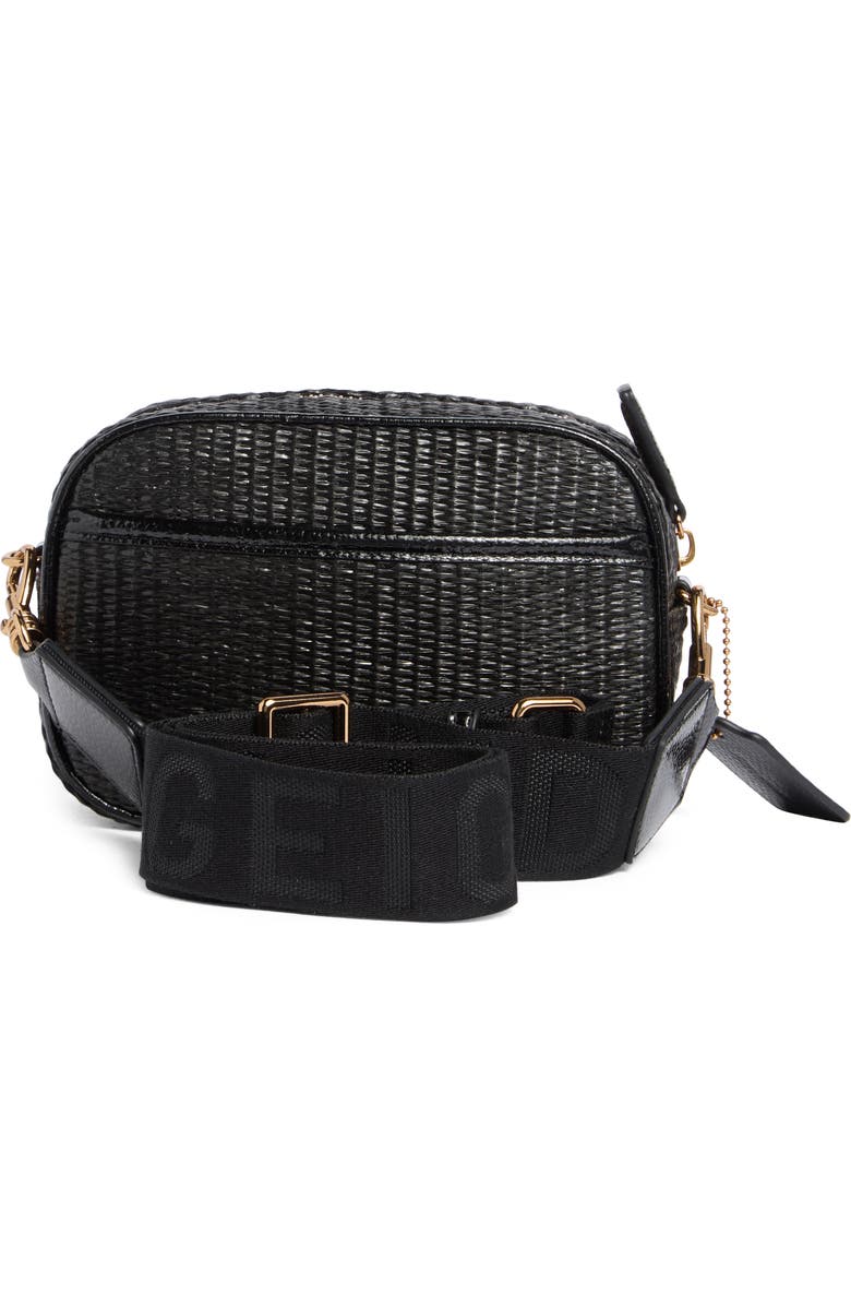 Kurt Geiger London Chiswick Raffia Camera Bag, Alternate, color, Black