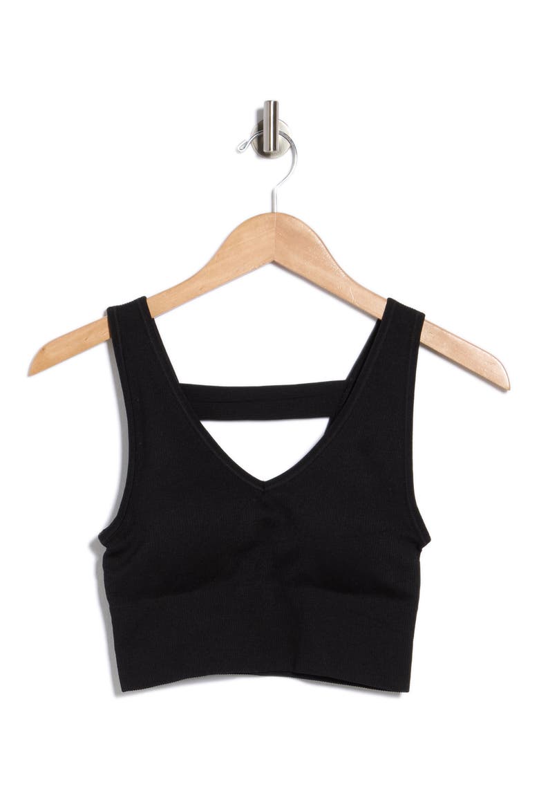 Bianca Seamless Crop Tank, Alternate, color, BLACK