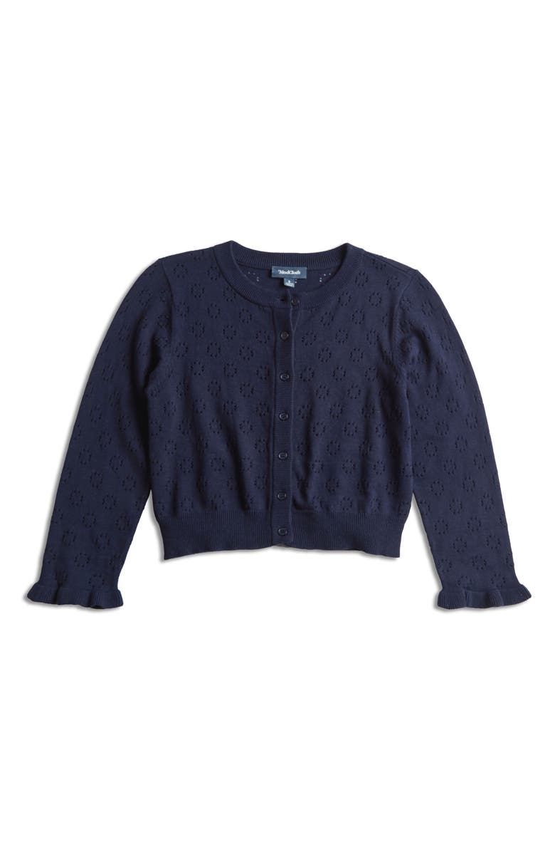 ModCloth Ruffle Sleeve Crop Cardigan, Alternate, color,