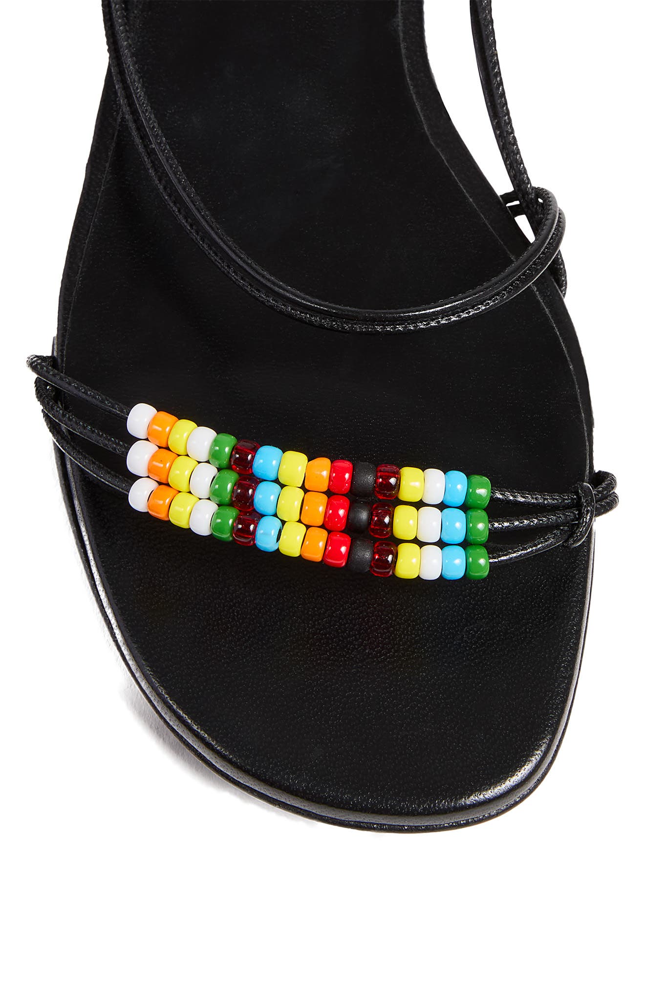 Khaite Beaded Loop Sandal, Alternate, color, Black Multi