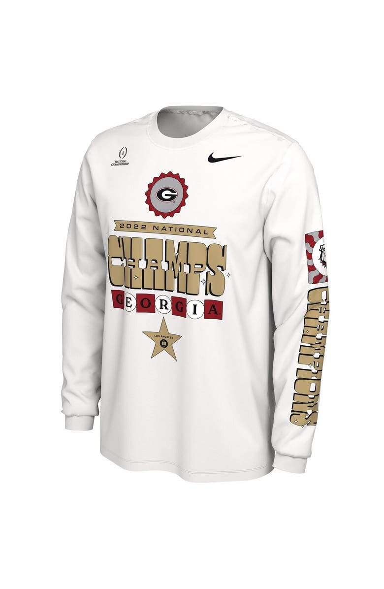 Nike Men's Nike White Georgia Bulldogs College Football Playoff 2022 National Champions Celebration Long Sleeve T-Shirt, Alternate, color, 