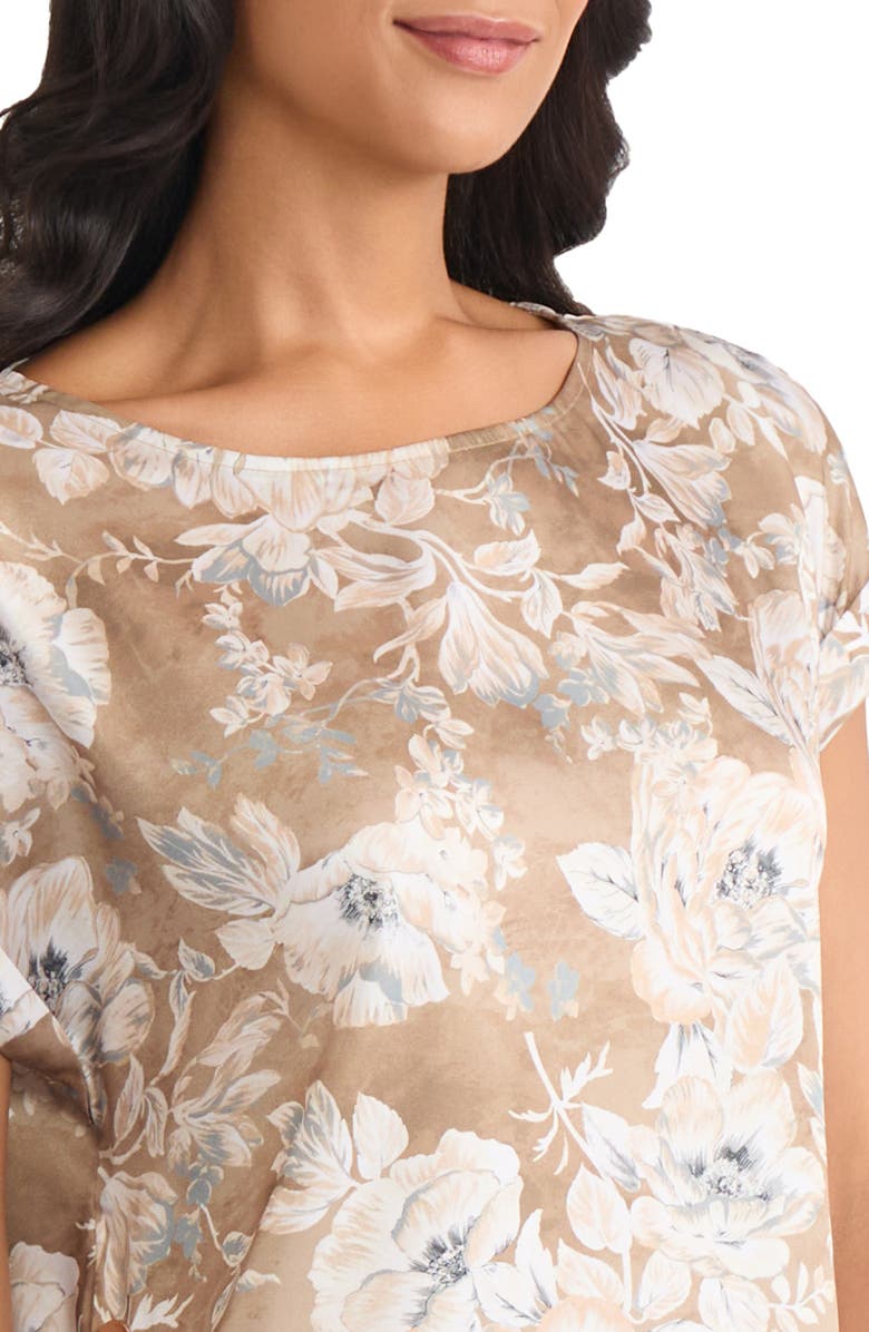 Jones New York Floral Top, Alternate, color, Mocha Sand Multi