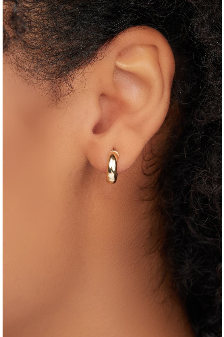 14K Gold Wide Huggie Hoops (Nordstrom Exclusive), Alternate, color, YELLOW GOLD