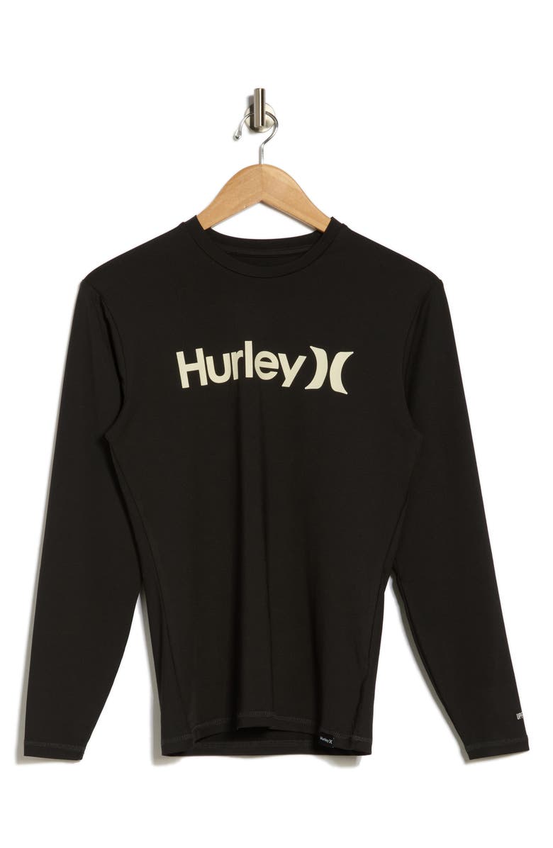 Hurley Quick Dry Long Sleeve Rashguard, Alternate, color, Black