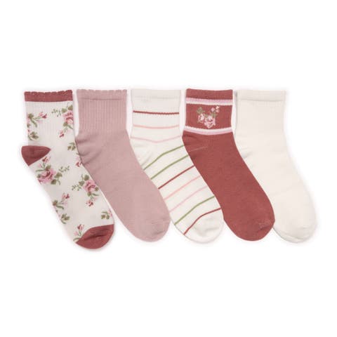Quarter Crew Novelty Socks, 5 Pair Pack