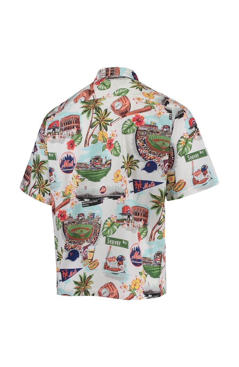 Reyn Spooner Men's Reyn Spooner White New York Mets Scenic Button-Up Shirt, Alternate, color, 