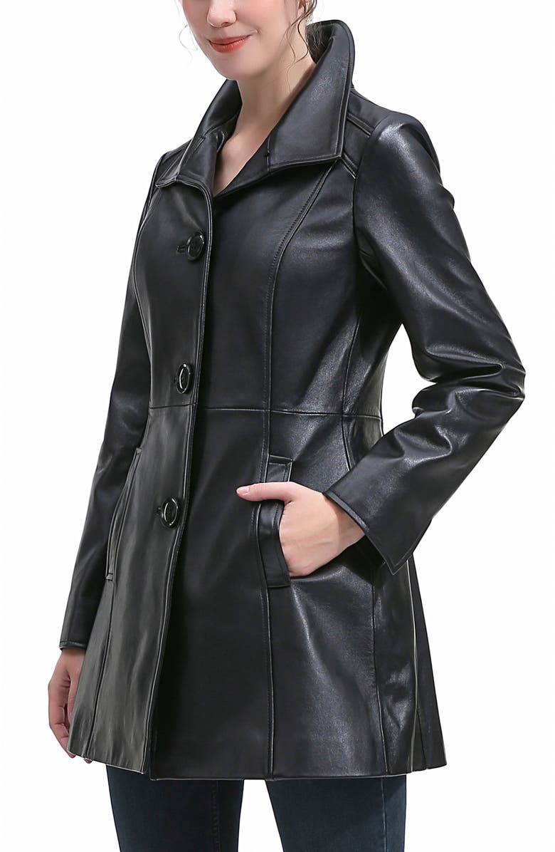 Kimi & Kai Ava Leather Coat, Alternate, color, Black