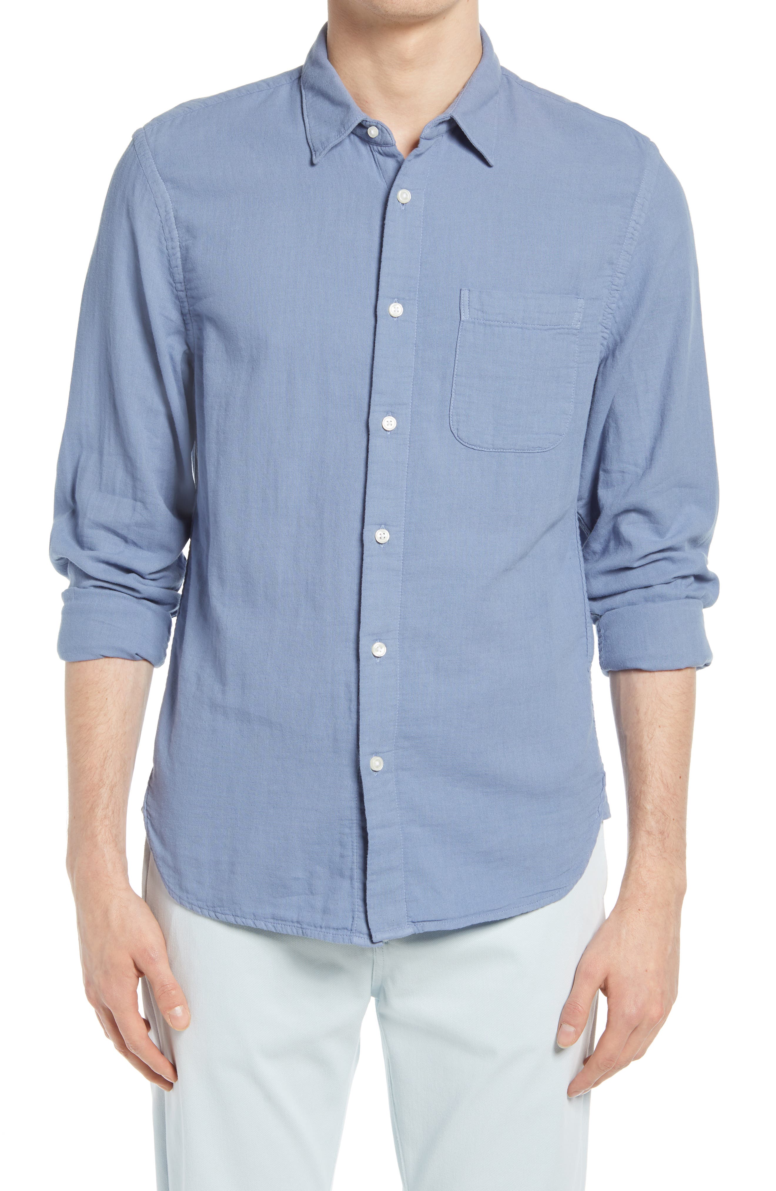Trim Fit Solid Button-Up Shirt