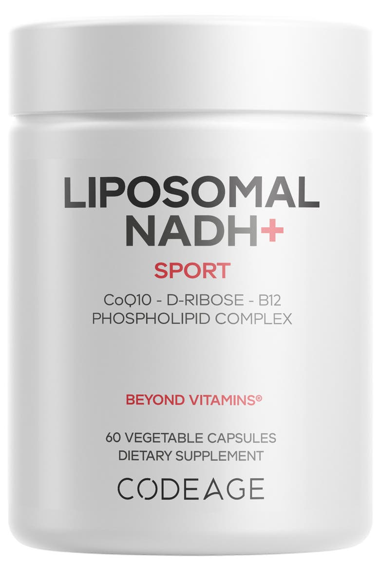 Liposomal NADH+ CoQ10 & Vitamin B12 Supplement, Main, color, White