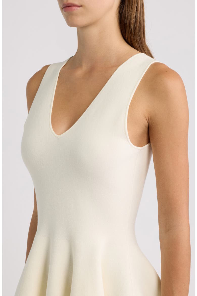 Knit Fit & Flare Minidress, Alternate, color, CREAM