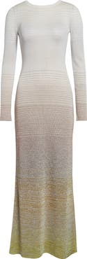 Missoni Metallic Stripe Long Sleeve Sweater Dress