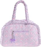 OMG Accessories Kids' Medium Floral Quilted Duffle Bag