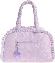 OMG Accessories Kids' Medium Floral Quilted Duffle Bag