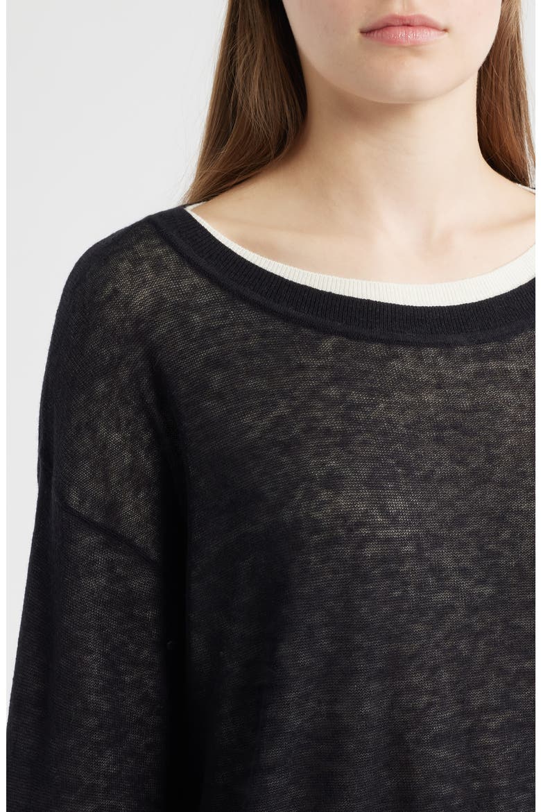 Femok Contrast Wool Blend Sweater, Alternate, color, OPEN MISC