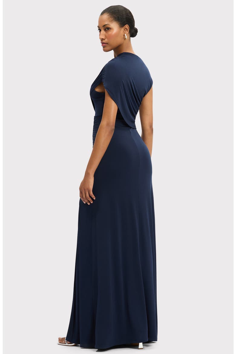 Cap Sleeve Ruched Matte Jersey Dress, Alternate, color, CLASSIC BLUE-470