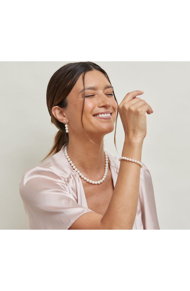 The Pearl Source Freshwater Pearl Necklace 7.5-8.5mm, Alternate, color, White Gold - Gabriella Clasp