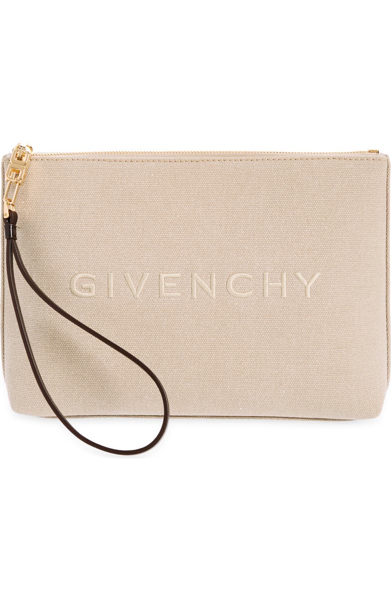 Givenchy Logo Canvas Travel Pouch, Main, color,